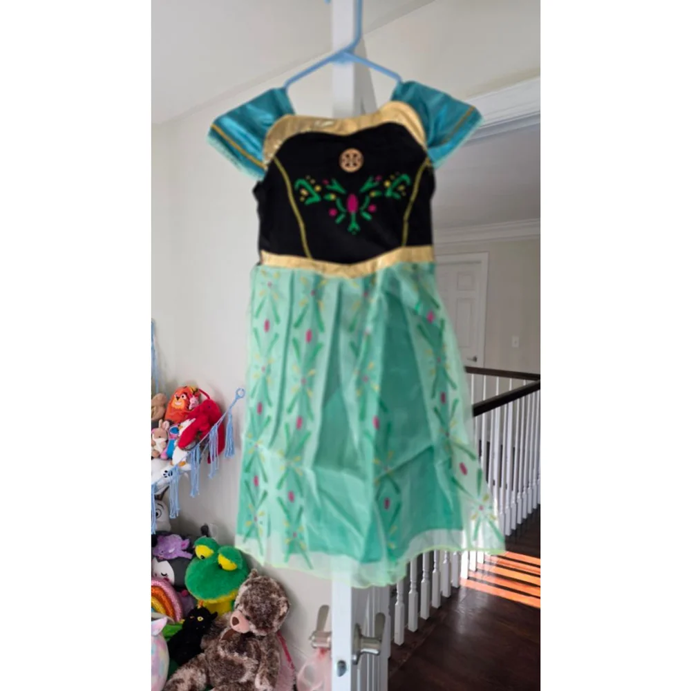 Princess Anna Frozen Queen Dress - Green - 8/9 Years